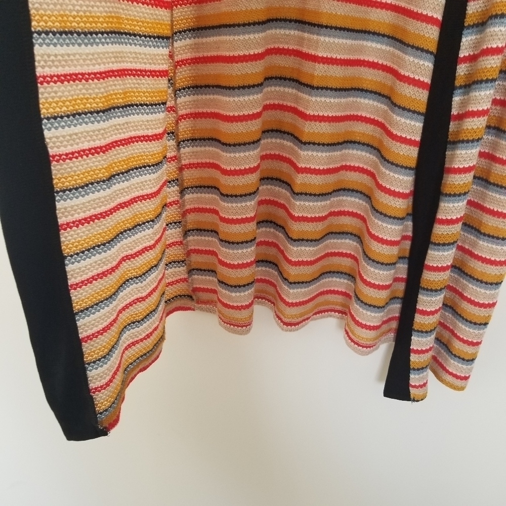 Long line Tunic Cardigan Neutrals with BlackTrim - Picture 4 of 5